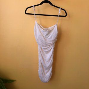 Vintage Delicate 100% Silk Ivory MaxStudio Ruched & Ruffled Strappy Cami
